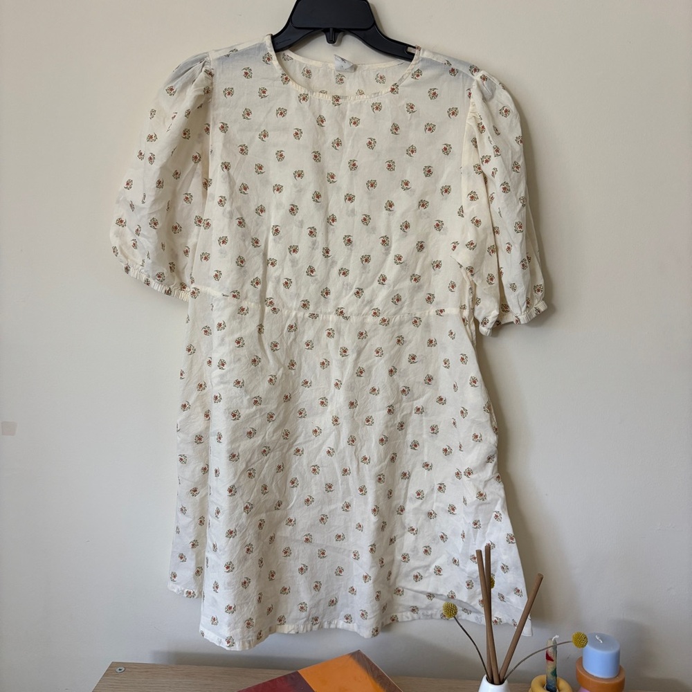 Melrose Market Women’s Puff Sleeve Floral Babydoll Dress, Size XS